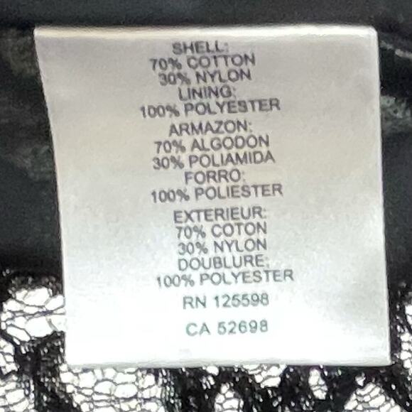 ELLEN TRACY ~ Khaki Green Lace over Black Zipper-Front Jacket ~ Size S - Picture 9 of 9